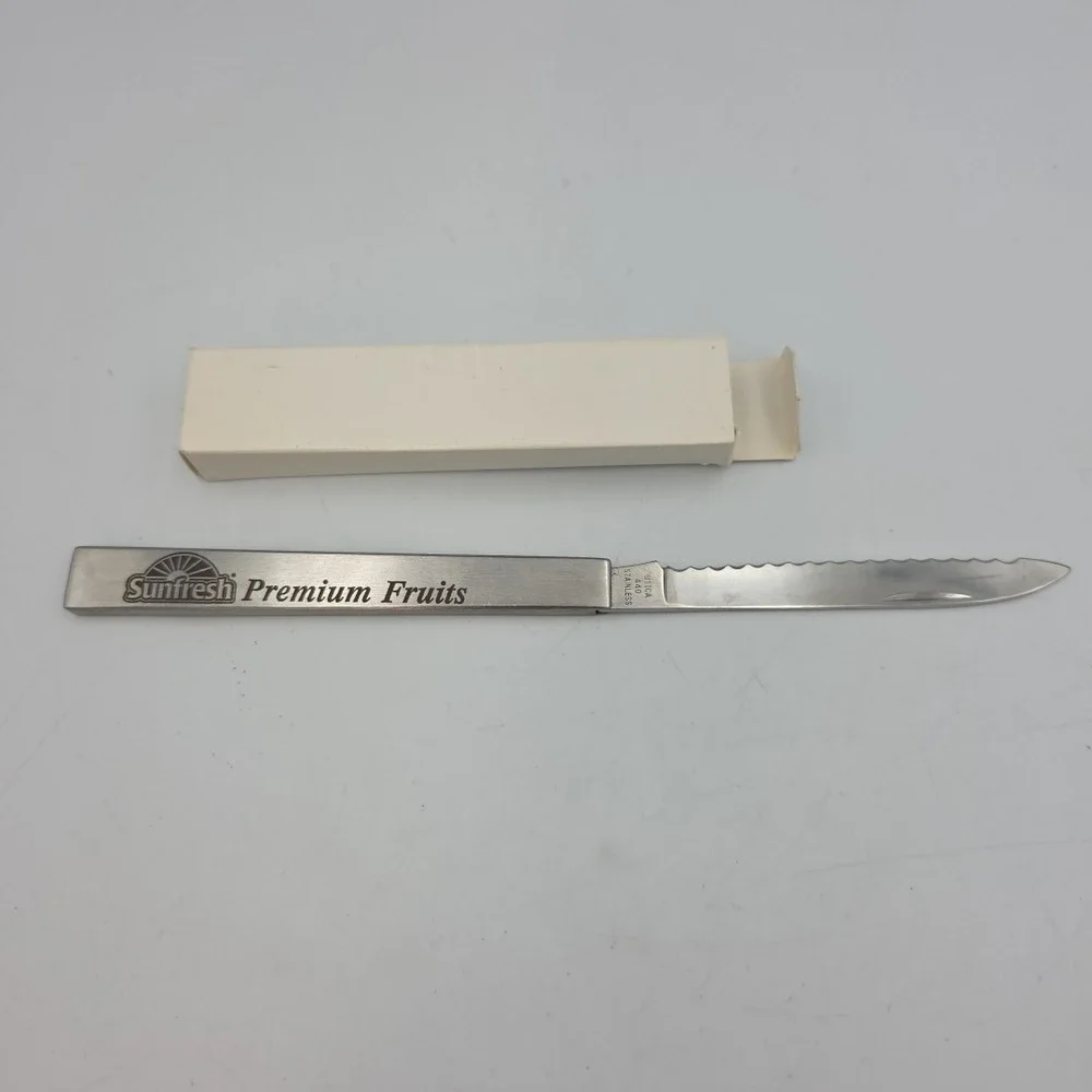 Vintage Stainless Sunfresh Premium Fruits Steel Fruit  Folding Knife Utica